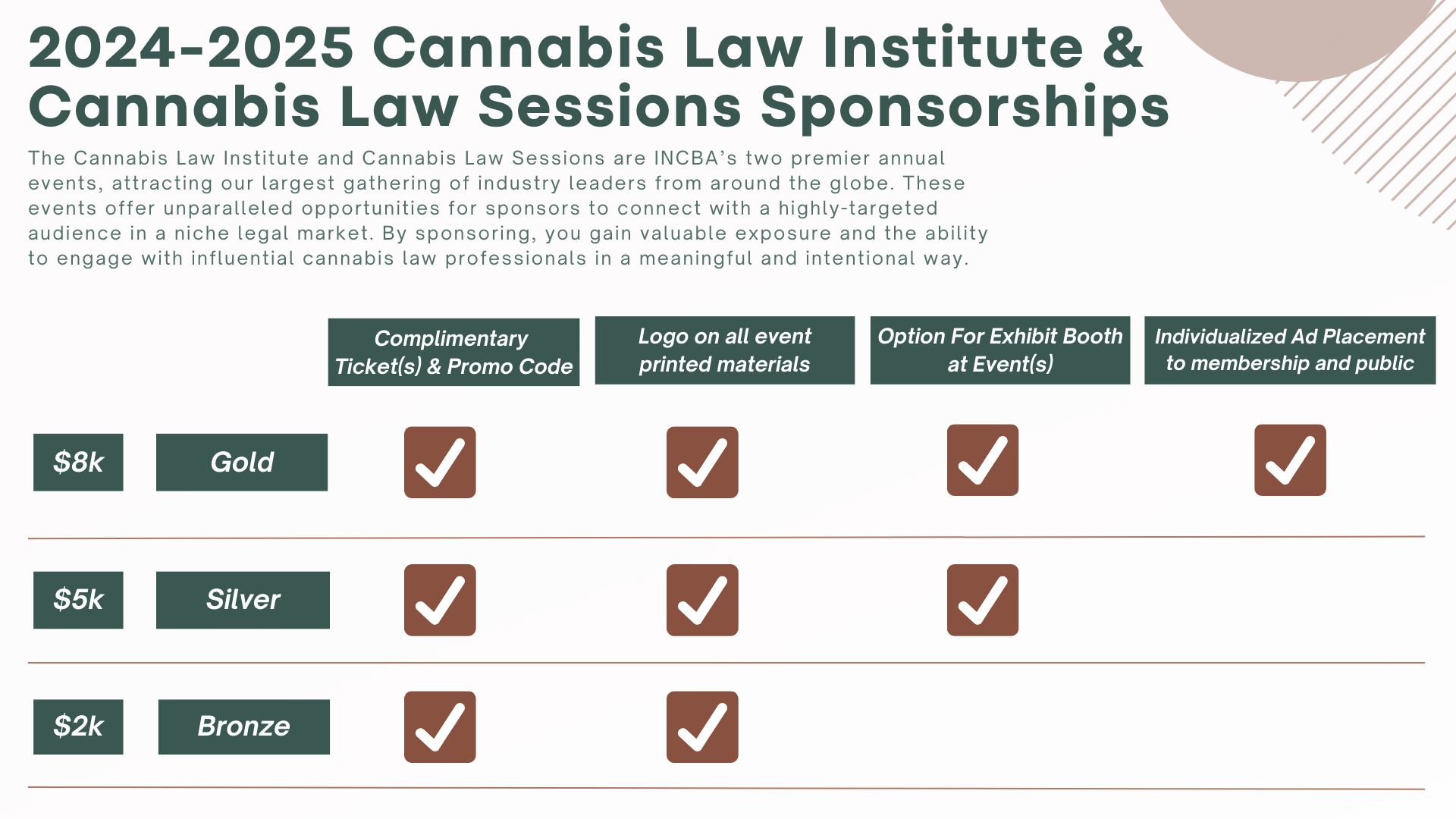 Cannabis Law Sessions 2024 Sponsorship Opportunities